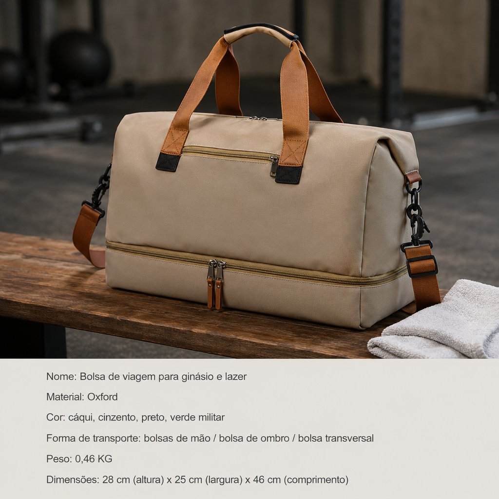 Mala de Ginásio Portátil Multifuncional Crossbody