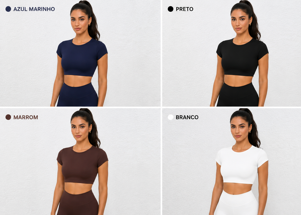 Top Desportivo Feminino Costas Abertas