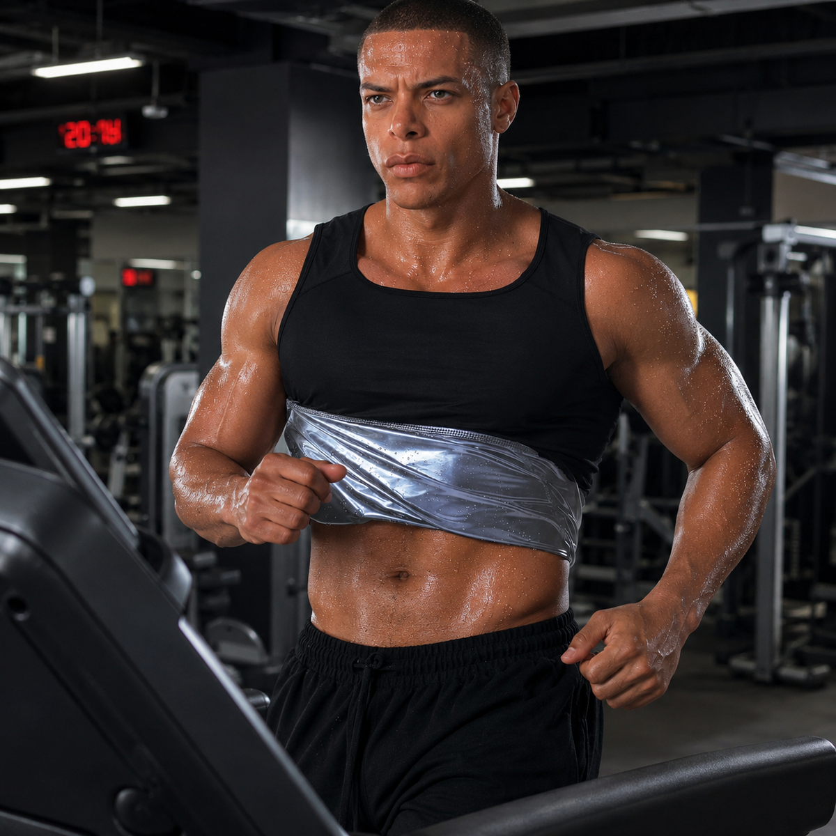Camisa de Sauna Masculina de Manga Curta para Treino