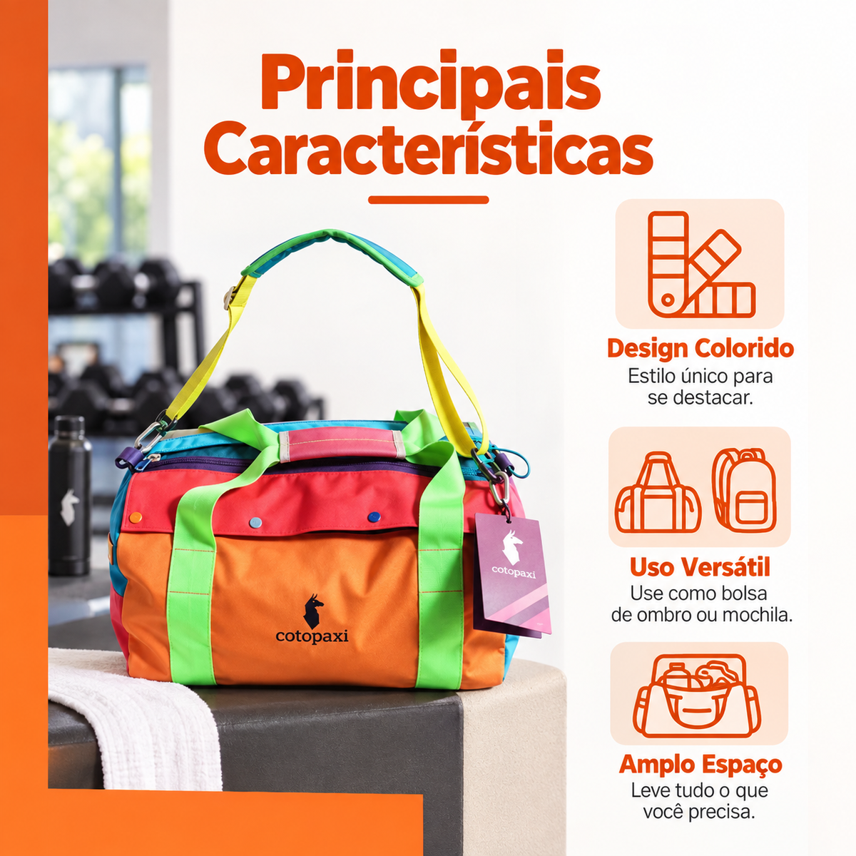 Mala de Ginásio Conversível em Mochila