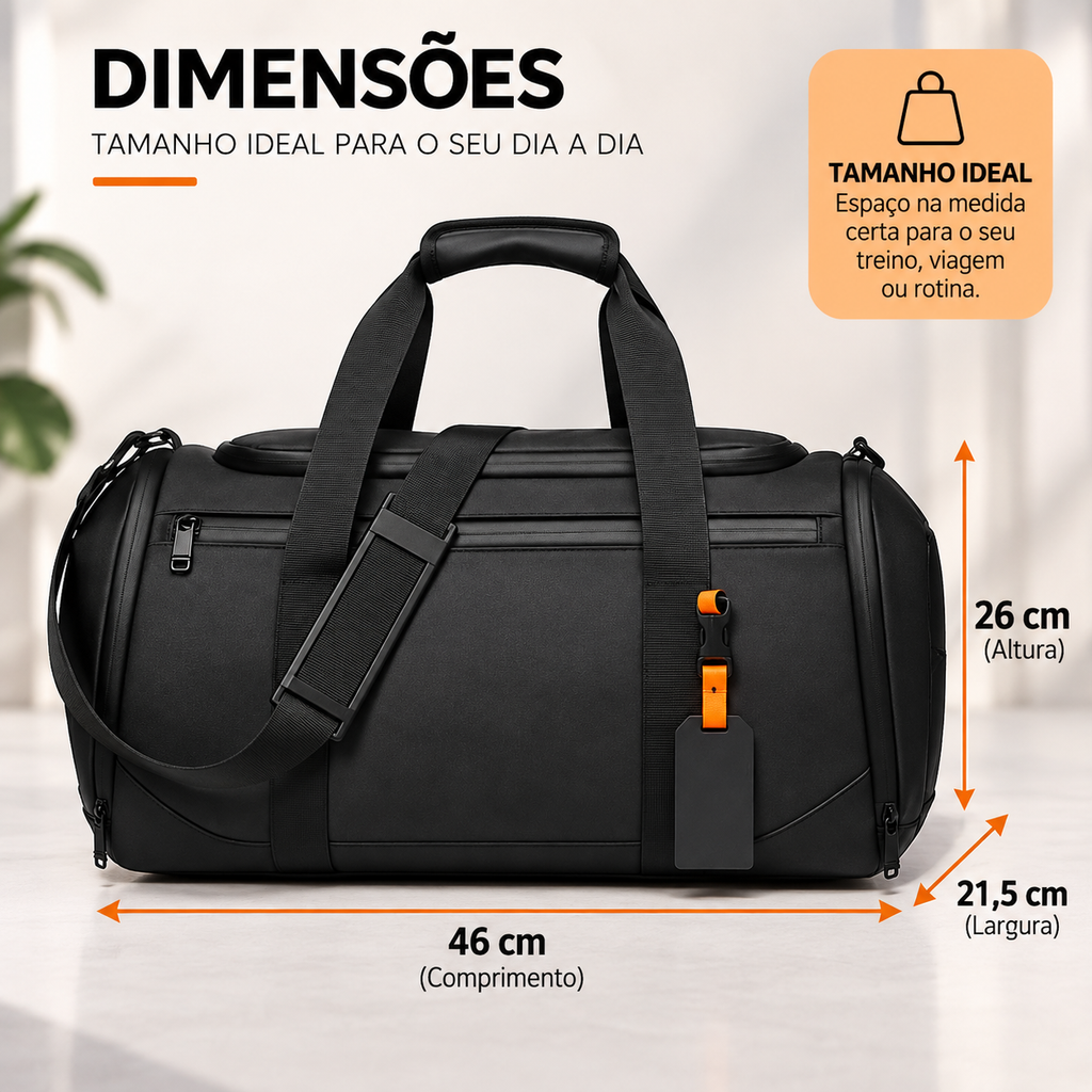 Mala de Ginásio e Viagem Grande Masculina