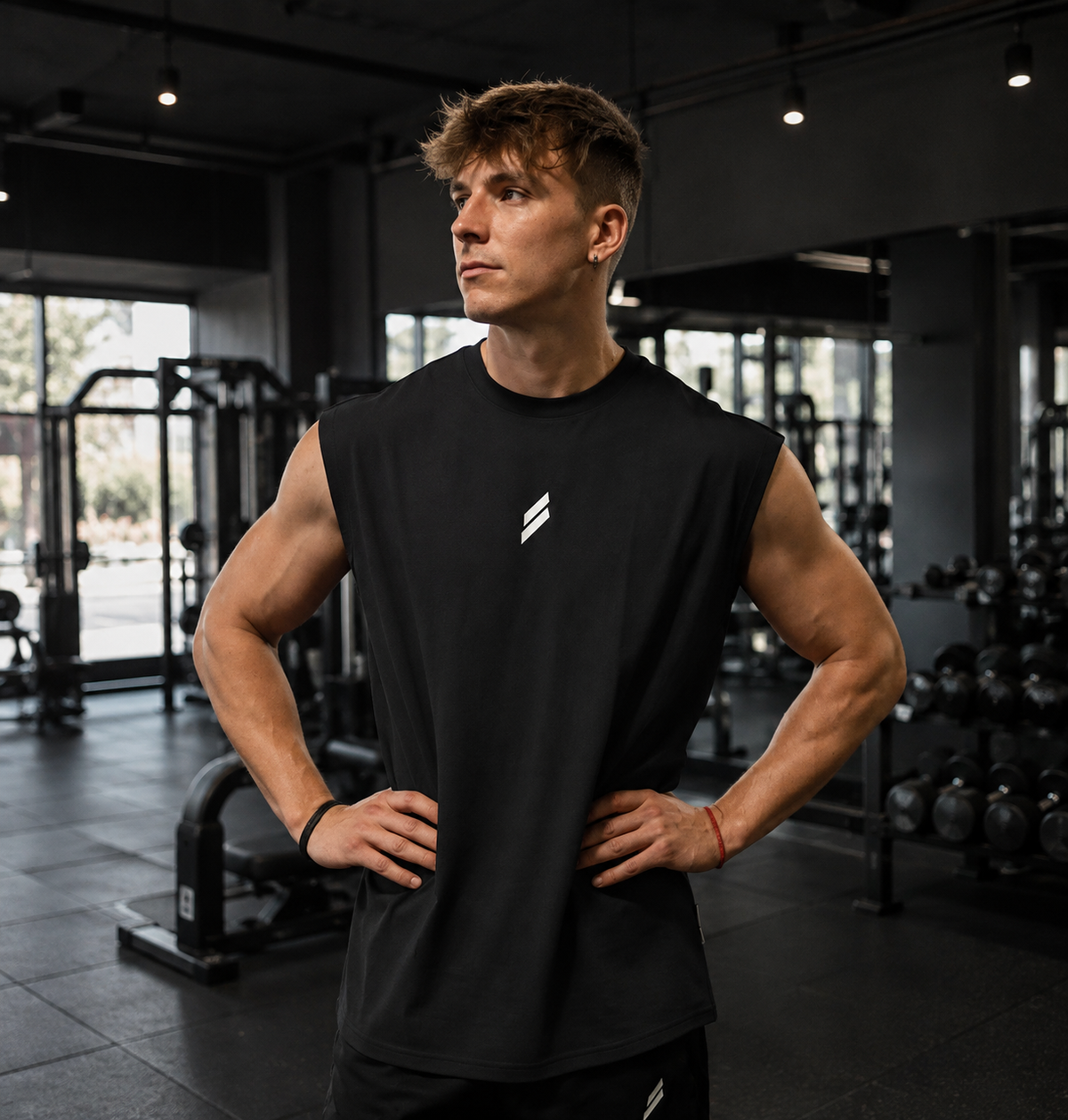 T-shirt Sem Mangas Masculina, Secagem Rápida