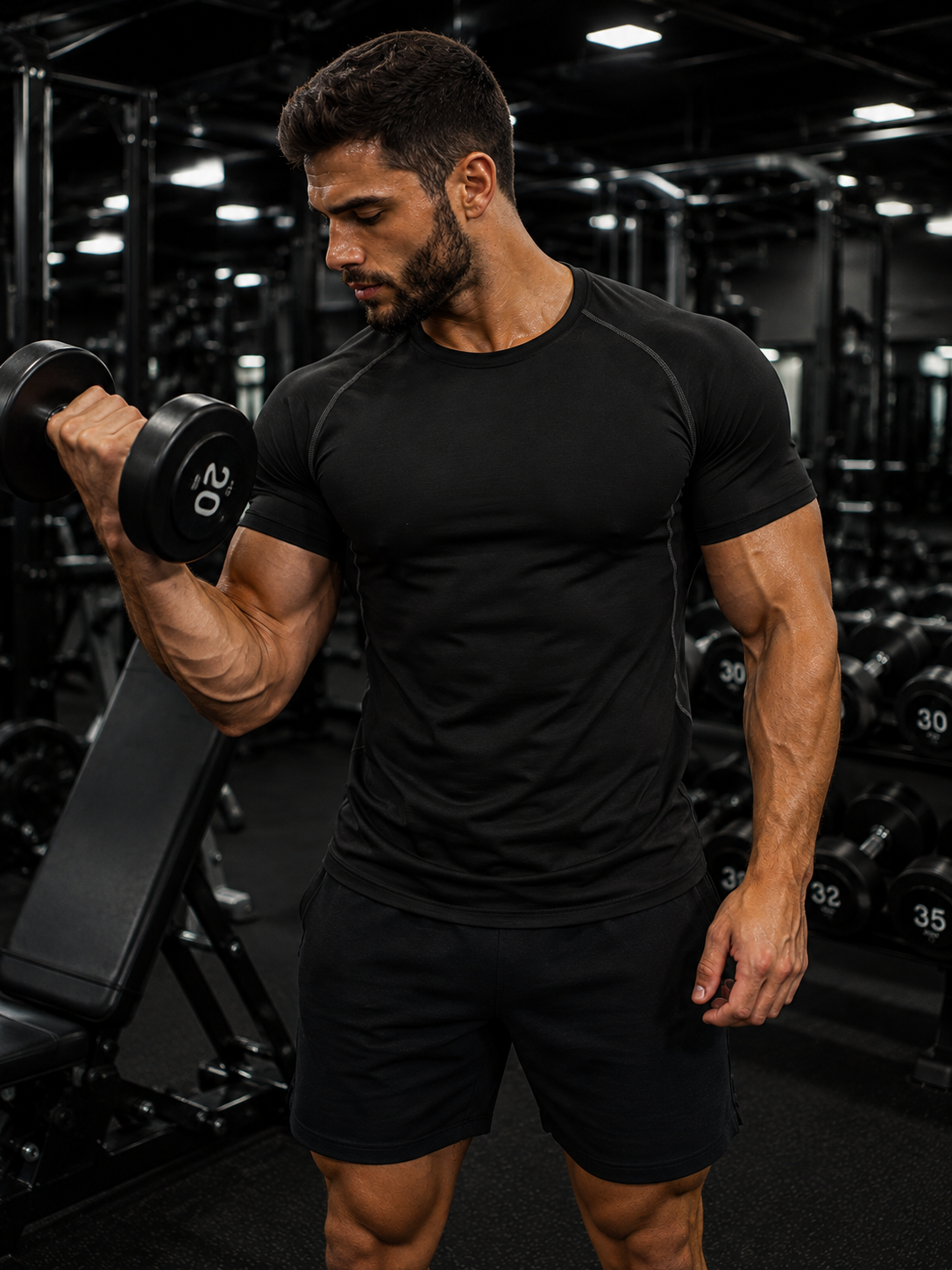 T-shirt de Compressão Masculina, Secagem Rápida