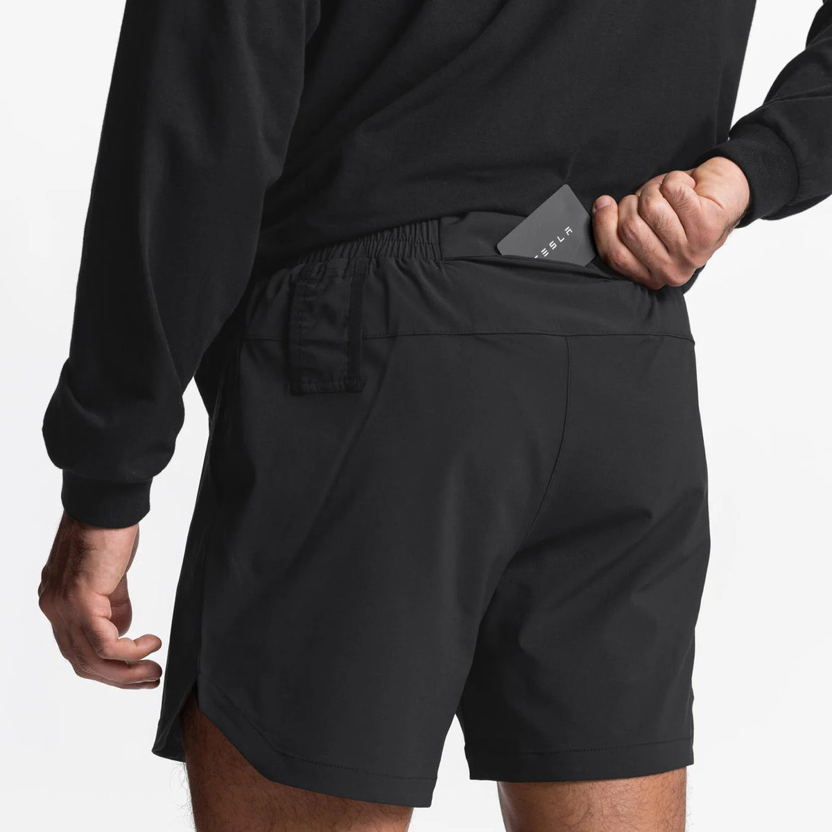 Short Masculino com Bolso, Cordão e Suporte para Toalha