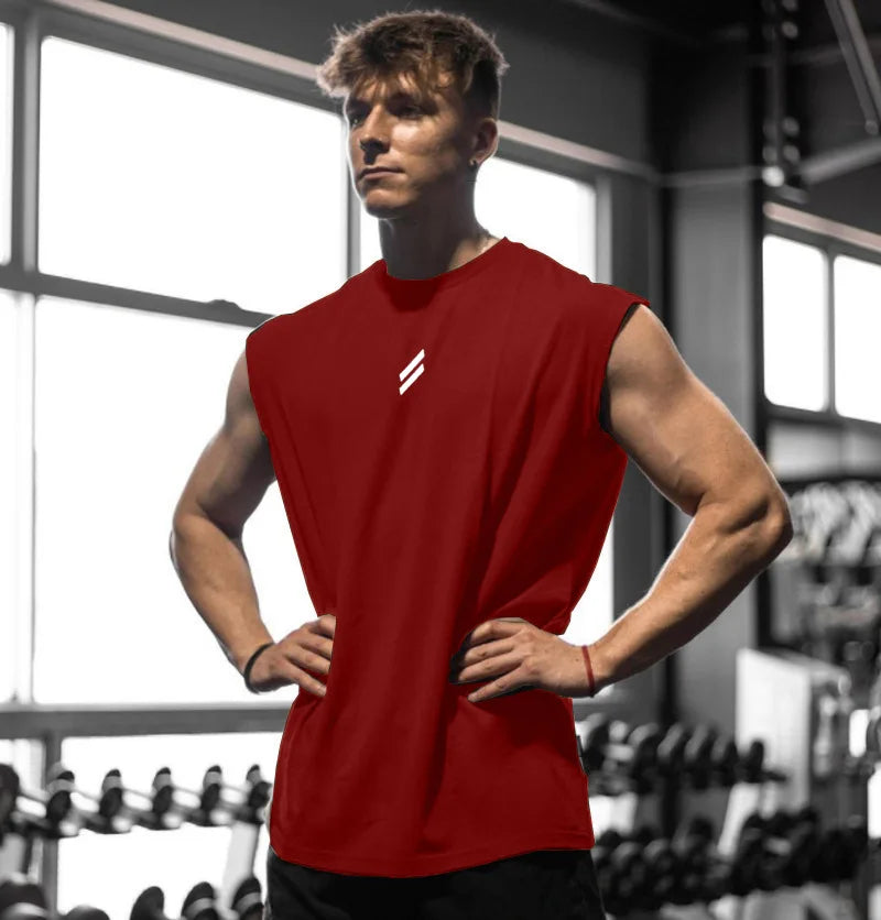 T-shirt Sem Mangas Masculina, Secagem Rápida