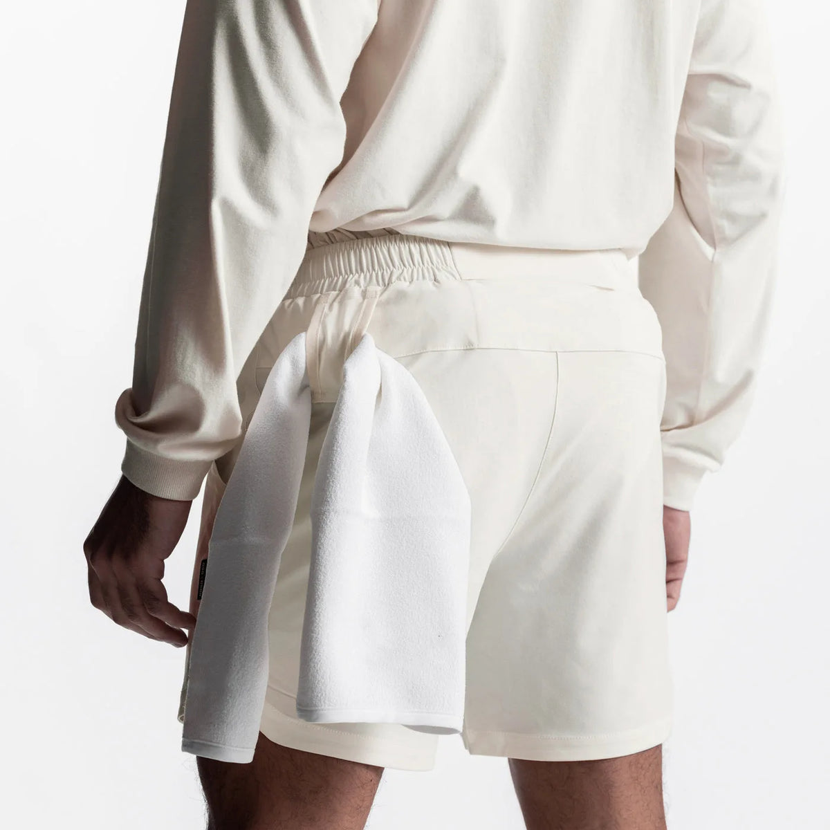 Short Masculino com Bolso, Cordão e Suporte para Toalha