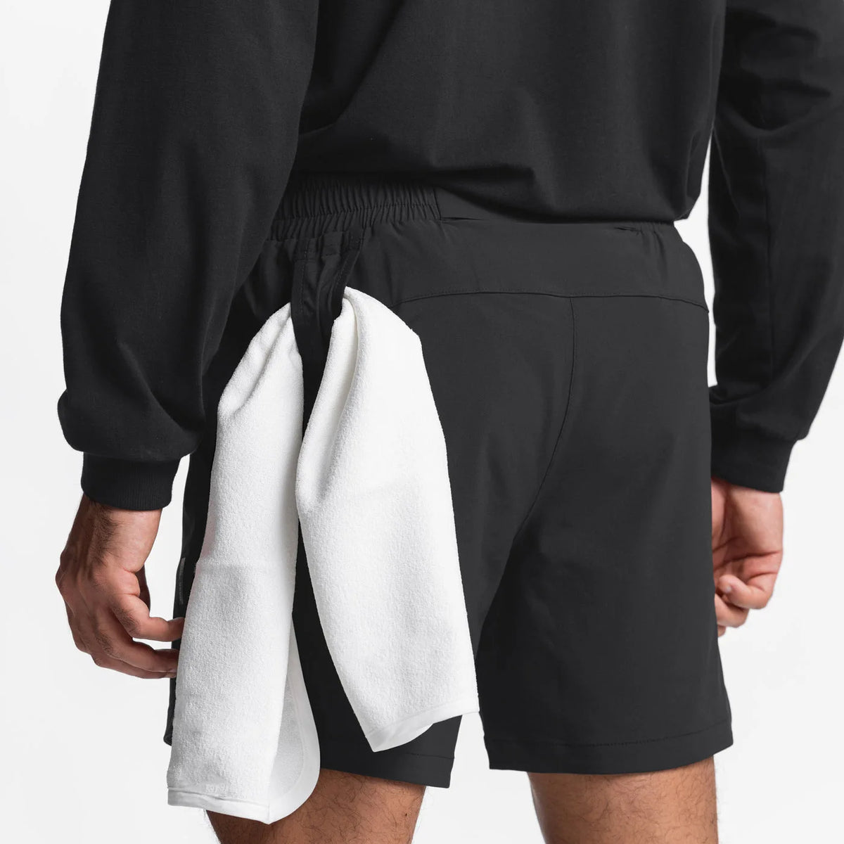Short Masculino com Bolso, Cordão e Suporte para Toalha