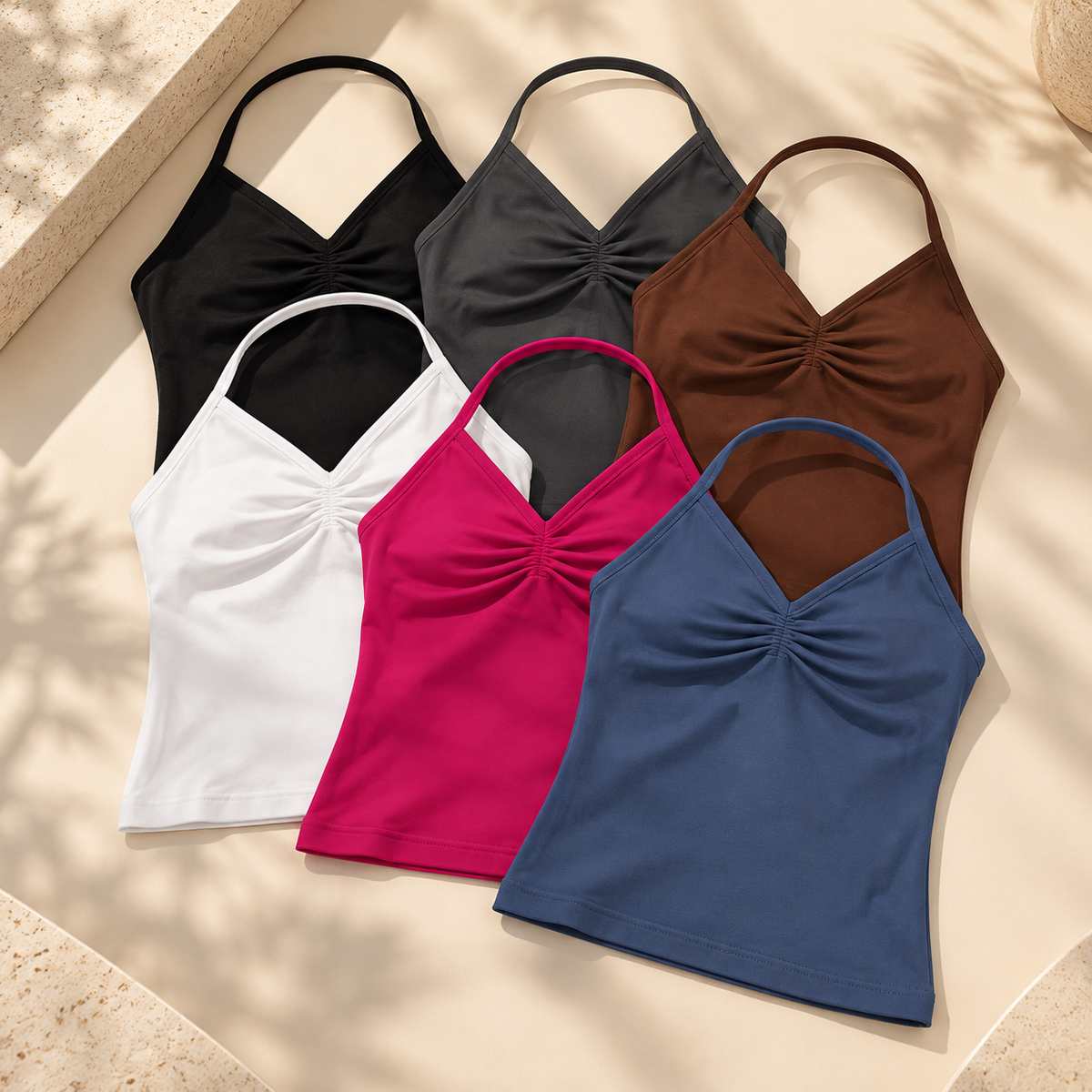 Top Halter Costas Abertas Sem Costura