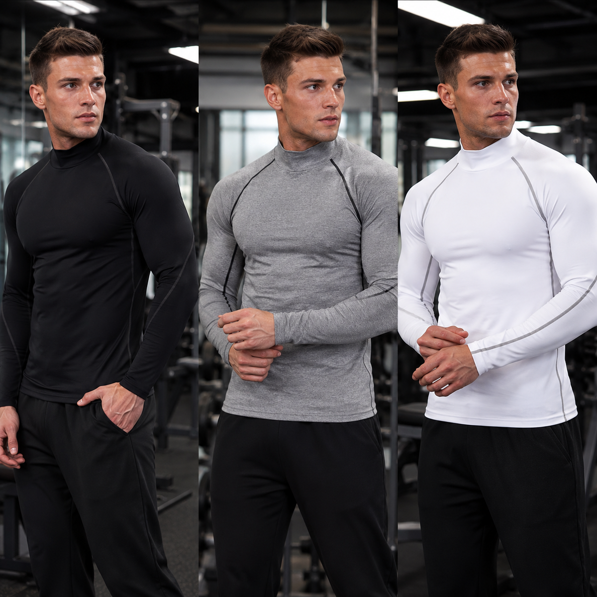 Camisa de Compressão Masculina Manga Comprida Rashguard